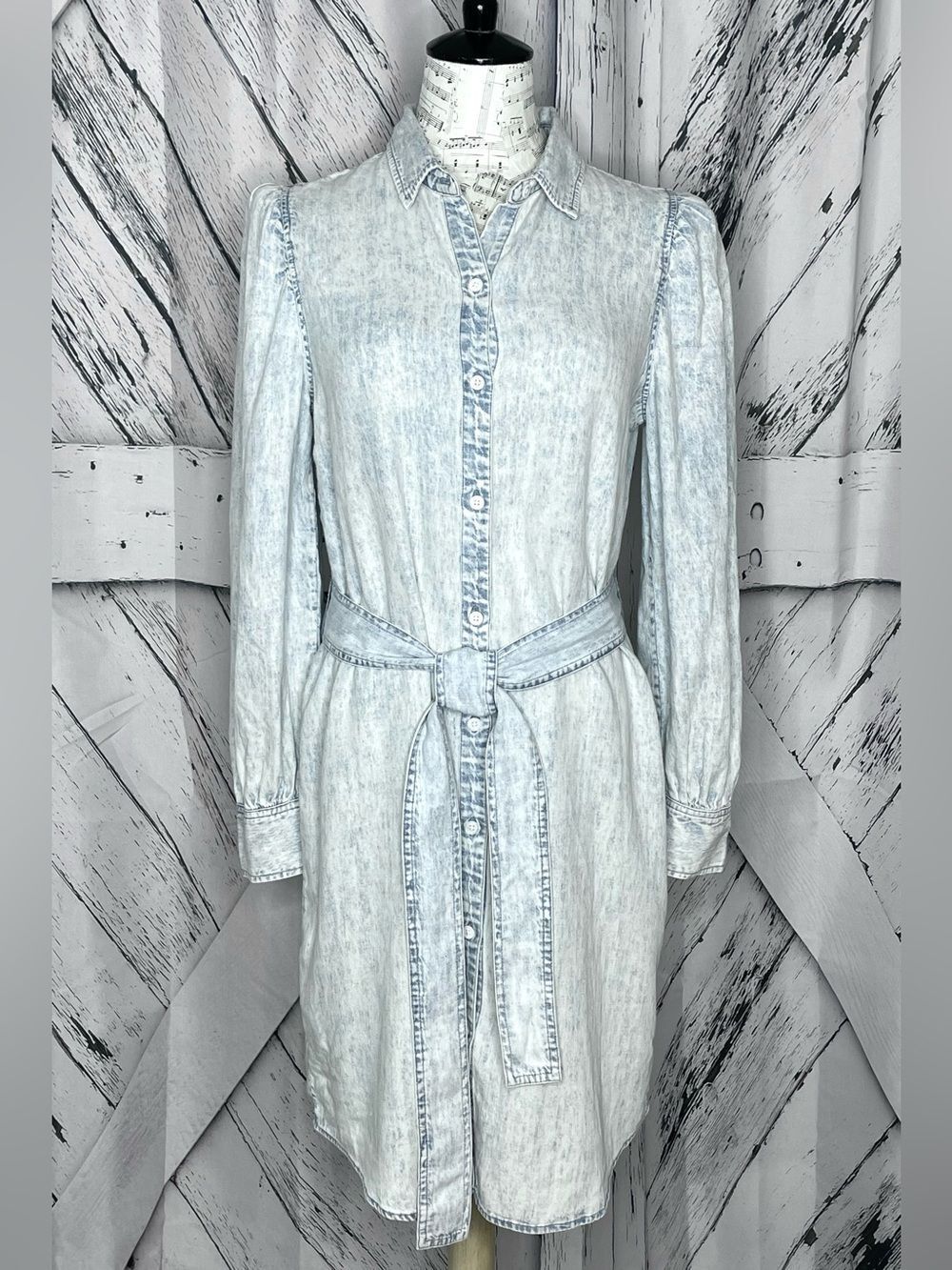 Rails Chambray Tencel/Linen Blend Shirt Dress Belted S